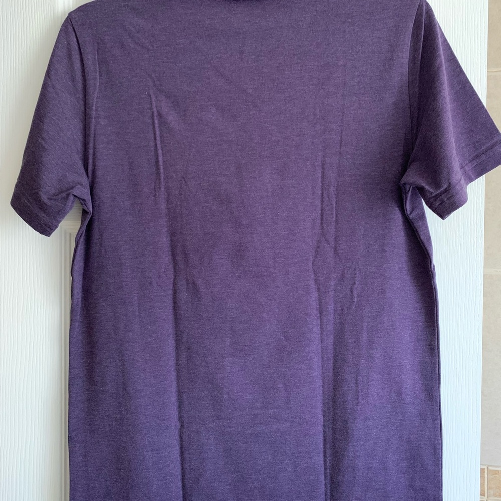 Express Purple Color Stretch V-Neck Short Sleeve Men’s Shirt, Small - Picture 7 of 11